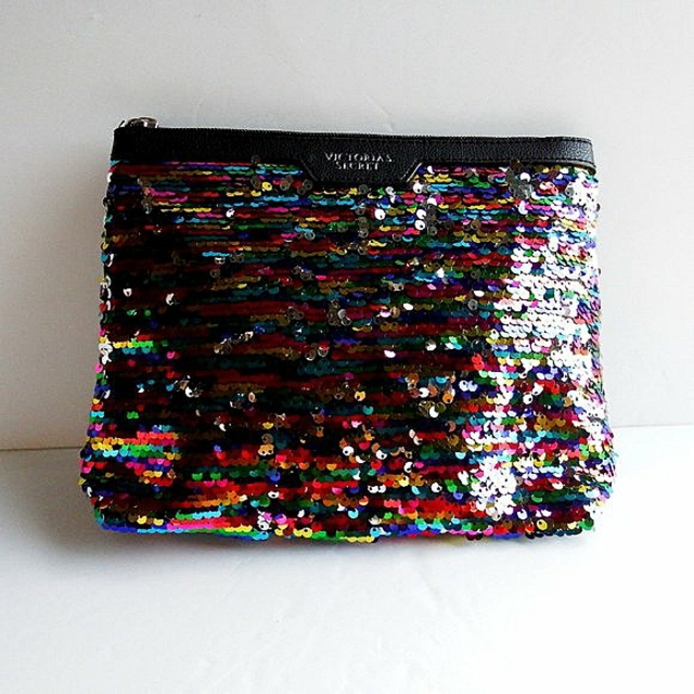 NWOT Victoria Secret Faux Leather Sequined Clutch